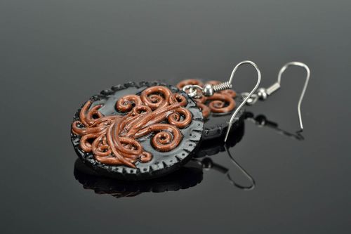 Polymer clay earrings Tree - MADEheart.com