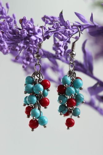 Damen Ohrringe handmade Edelstein Schmuck Ohrhänger Modeschmuck farbenfroh - MADEheart.com