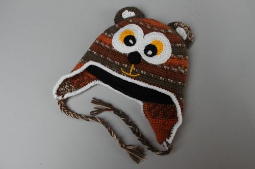 Bonnet tricoté ours pour enfant - MADEheart.com