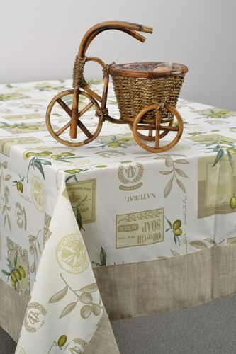 Rectangular fabric tablecloth Olive - MADEheart.com