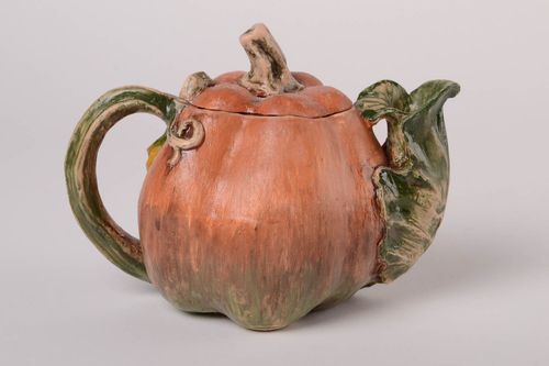 Unusual handmade clay teapot glazed ceramic teapot kitchen supplies home goods - MADEheart.com
