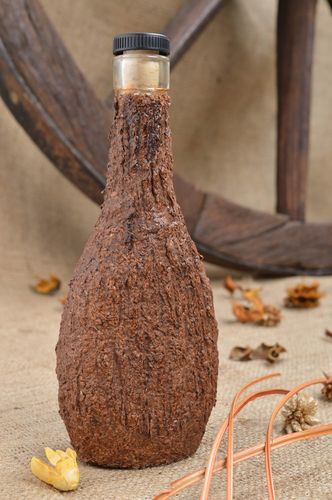 Beautiful handmade glass bottle wine bottle design 250 ml contemporary art - MADEheart.com