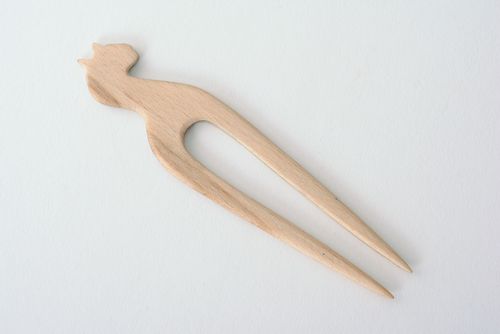 Wooden hairpin Cat - MADEheart.com