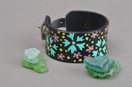 Genuine leather bracelet handmade bracelet leather jewelry present for girls - MADEheart.com
