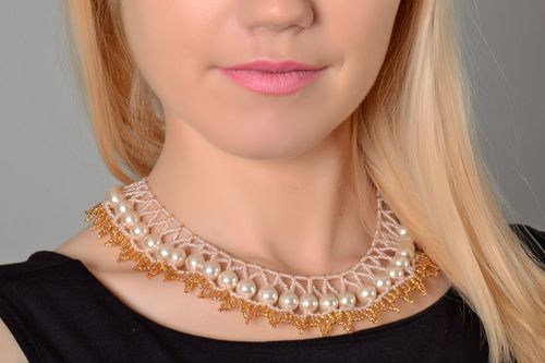 Collier fait main original en perles de rocailles - MADEheart.com