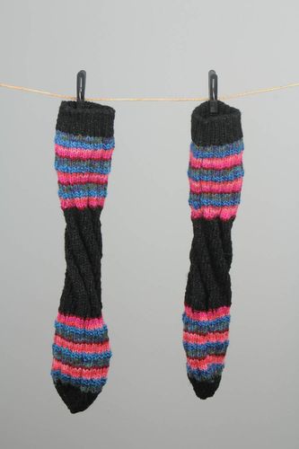 Chaussettes faites main tricotées rayées - MADEheart.com