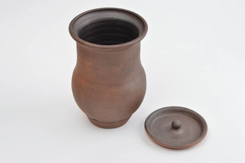 33 oz, 6 inches brown classic style ceramic milk jug for home décor 1,22 lb - MADEheart.com