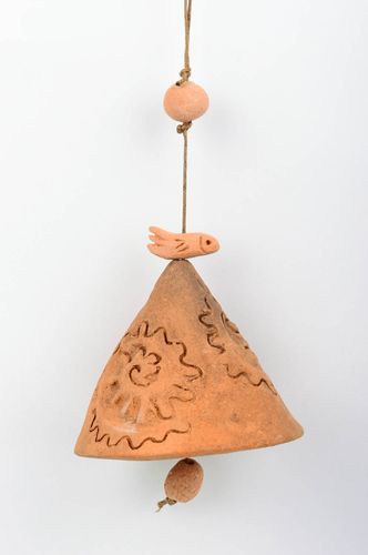 Designer beautiful bell cute handmade home decor stylish bell made of clay - MADEheart.com