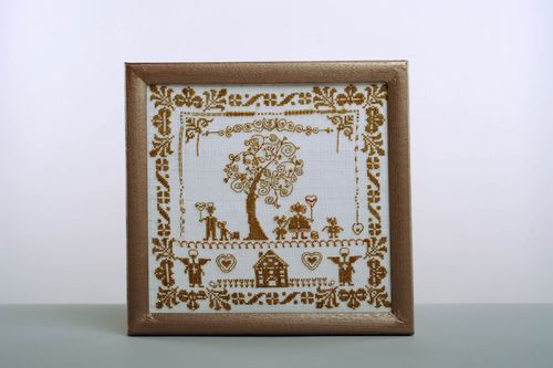 Cuadro bordado en punto de cruz - MADEheart.com