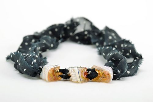 Polka-dot necklace with ribbon Style of 50s  - MADEheart.com