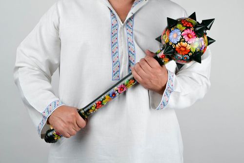 Handmade designer wooden souvenir stylish ethnic weapon designer mace gift - MADEheart.com
