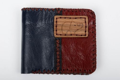 Симпатичный кожаный кошелек шитье с внутренними отделениями ручной работы - MADEheart.com