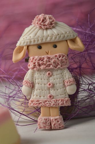 Broche design original Bijou fait main Accessoire femme pâte polymère métal - MADEheart.com