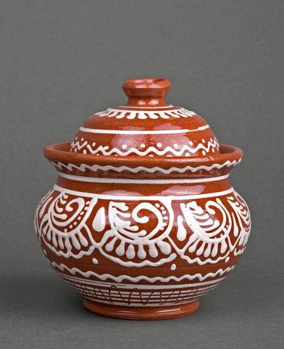 Clay pot with lid - MADEheart.com