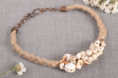 Stylish handmade beaded necklace gemstone necklace beautiful jewellery - MADEheart.com