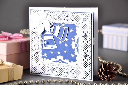 Square post card with figured cutting and stamping - MADEheart.com