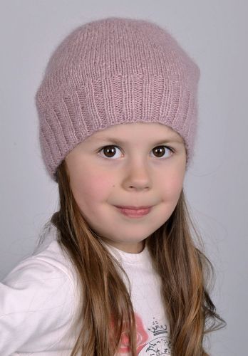 Light-purple childrens knitted hat - MADEheart.com