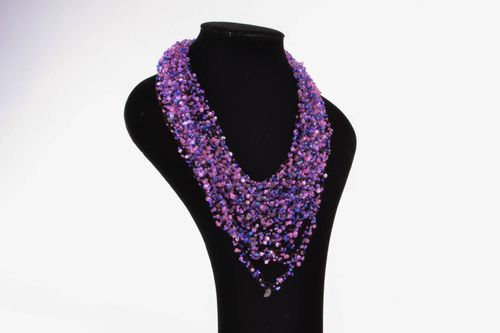Purple necklace with natural stones - MADEheart.com