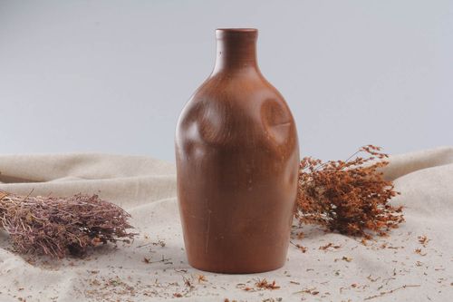 Botella artesanal de arcilla azul - MADEheart.com