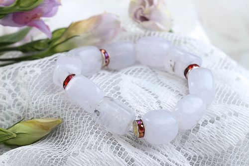 Rosenquarz Armband handgefertigt hochwertiger Modeschmuck Frauen Geschenk  - MADEheart.com