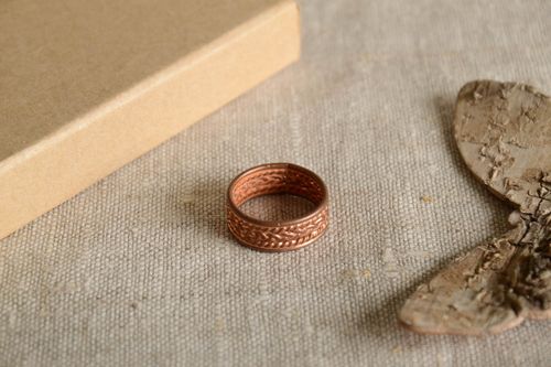Stylish handmade copper ring metal ring design accessories for girls gift ideas - MADEheart.com