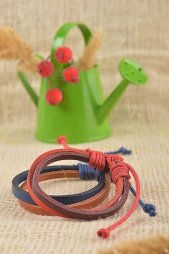 Unusual handmade leather bracelets 2 pieces wrist bracelet designs cool jewelry - MADEheart.com