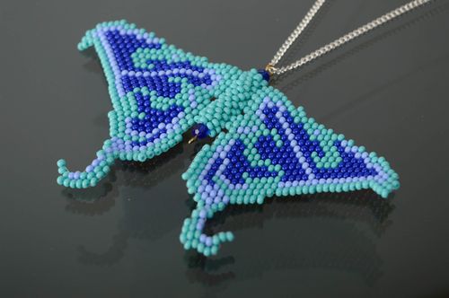 Ciondolo in perline fatto a mano pendente originale accessorio da donna - MADEheart.com