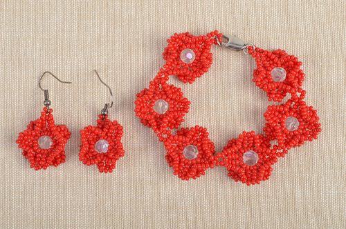 Braccialetto e orecchini fatti a mano parure di gioielli accessori da donna - MADEheart.com