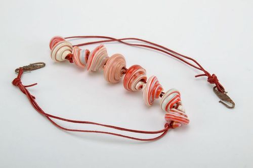 Necklace made from tough glass with leather cord - MADEheart.com