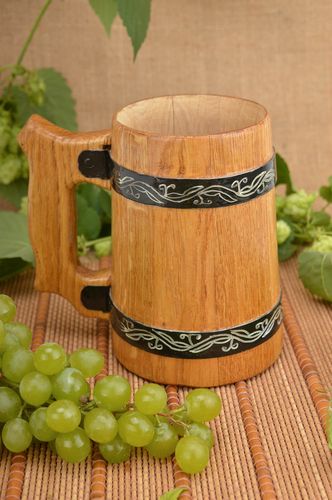 Wooden beer mug eco friendly tableware handmade beer mug wooden cup home decor - MADEheart.com