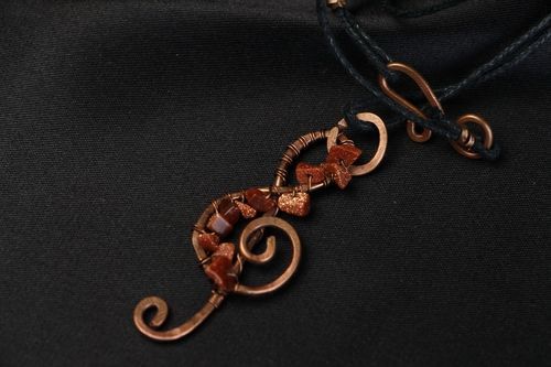 Copper pendant Treble Clef - MADEheart.com