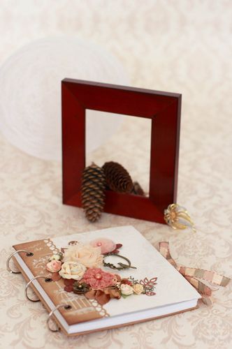 Livre dor de mariage scrapbooking 50 feuilles fleurs en relief fait main - MADEheart.com