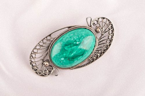 Vintage brooch handmade metal brooch metal jewelry designer brooch for women - MADEheart.com