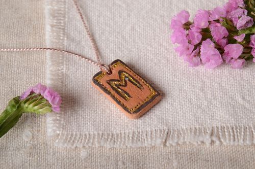 Handmade ceramic necklace rune reading handcrafted jewelry necklace designs - MADEheart.com