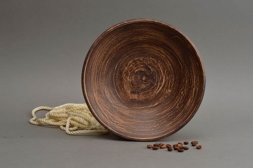 Handmade red clay plate ceramic eco friendly kitchen pottery for home decor - MADEheart.com