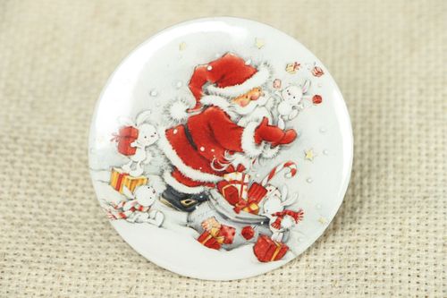 Pocket mirror with New Years print - MADEheart.com