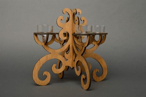 Handmade carved wooden candle holder - MADEheart.com