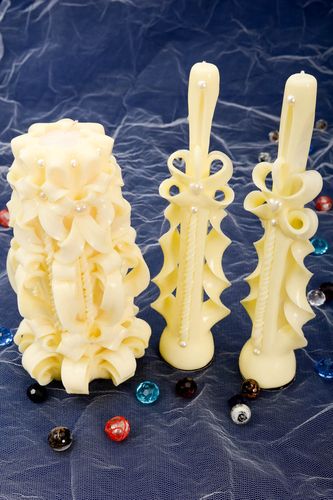 Velas decoradas para bodas artesanales accesorio para matrimonio regalo original - MADEheart.com