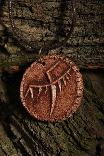 Handmade pendant unusual pendant clay pendant for men gift ideas clay accessory - MADEheart.com