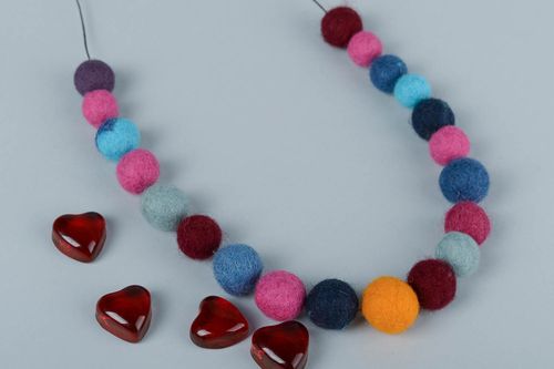 Handmade colorful necklace textile female necklace cute stylish accessory - MADEheart.com
