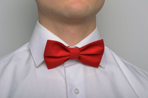 Red cotton bow tie - MADEheart.com