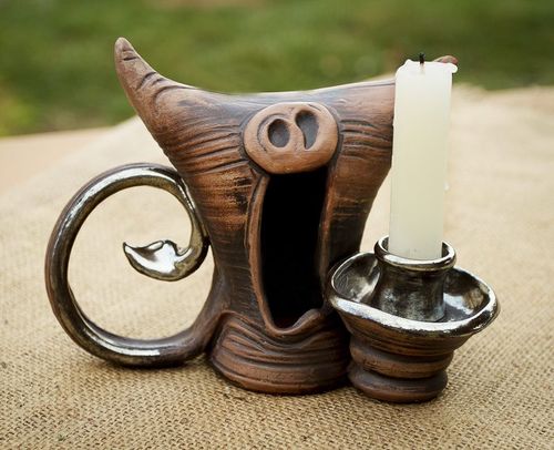 Ceramic candlestick Little devil - MADEheart.com