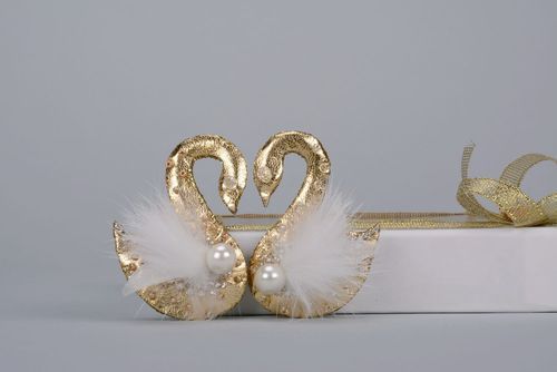 Brooches Swan couple - MADEheart.com