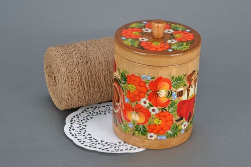 Pote de madeira pintado à mão  - MADEheart.com