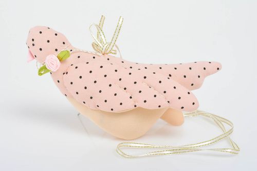 Jouet décoratif à suspendre en tissu fait main design original Bel oiseau - MADEheart.com