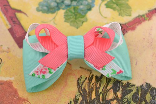 Fermaglio di nastri di reps fatto a mano accessorio da donna bellissimo - MADEheart.com