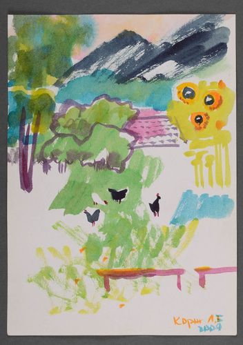 Watercolor sketch Carpathians - MADEheart.com