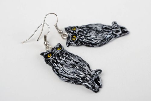 Boucles doreilles pendantes Bijou fait main Cadeau femme Hiboux design - MADEheart.com