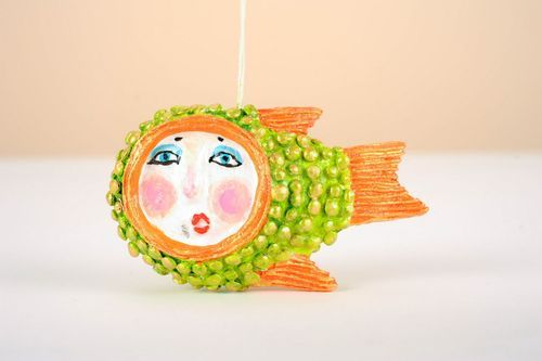 Pingente do Interior de papel machê Peixe - MADEheart.com