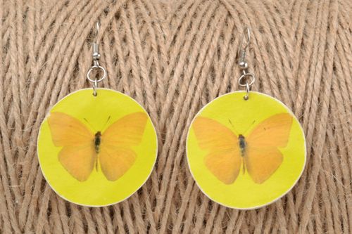 Brincos com impressão Borboletas amarelas - MADEheart.com